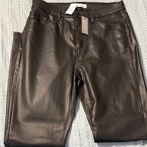 LOFT Black Faux Leather Skinny pants NWT